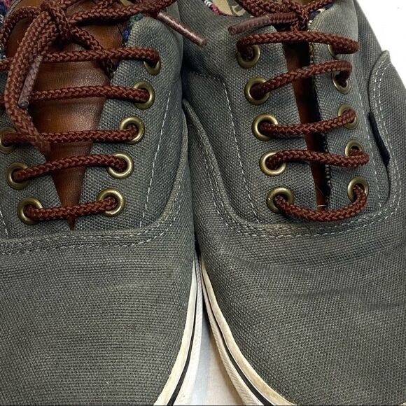 Vans off the wall gray canvas Aztec low top lace up skateboard shoes size 8 - Picture 6 of 16